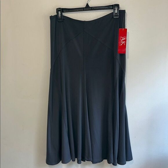 NEW WITH TAGS ANNE KLEIN GRAY STRETCH MAXI SKIRT - Picture 2 of 8
